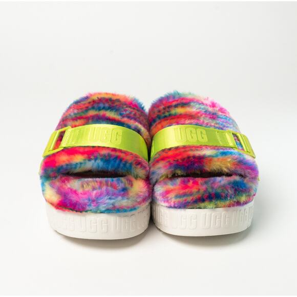 UGG Fluffita Pixelate Platform Sandal Slippers Size 8 - Picture 2 of 5